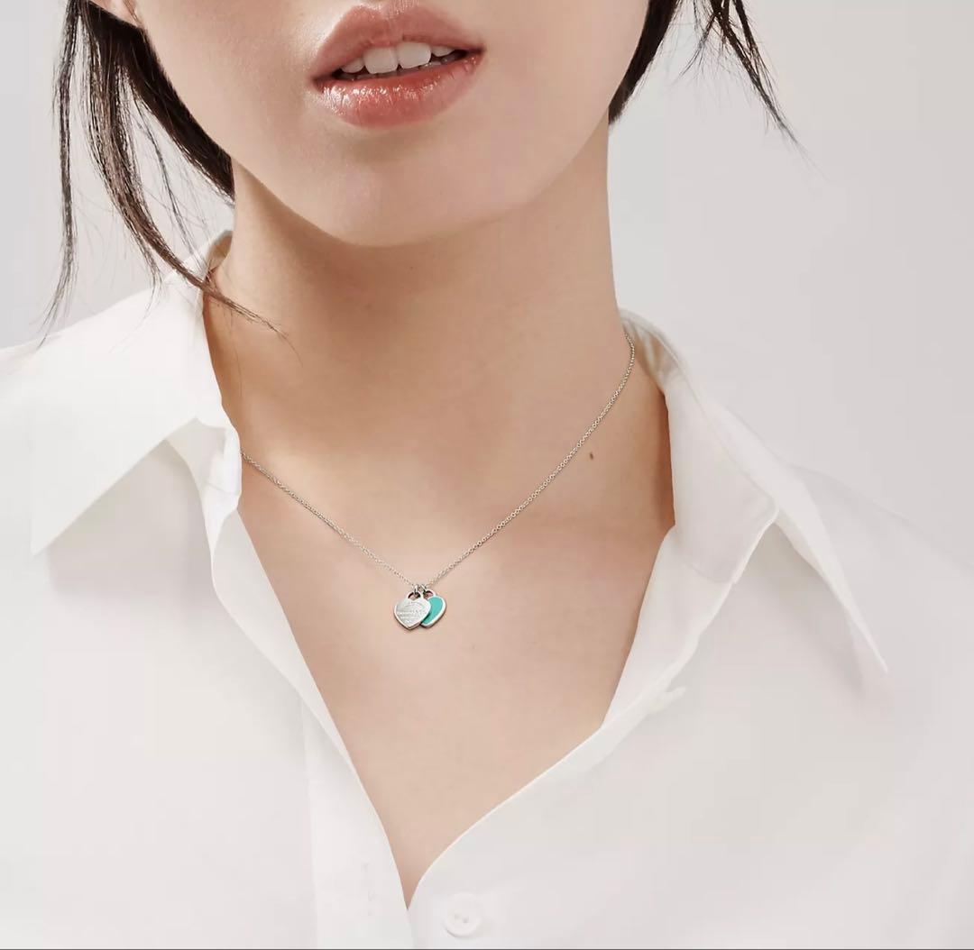 ✨定番✨ティファニー ブルーダブルハート タグ ペンダント