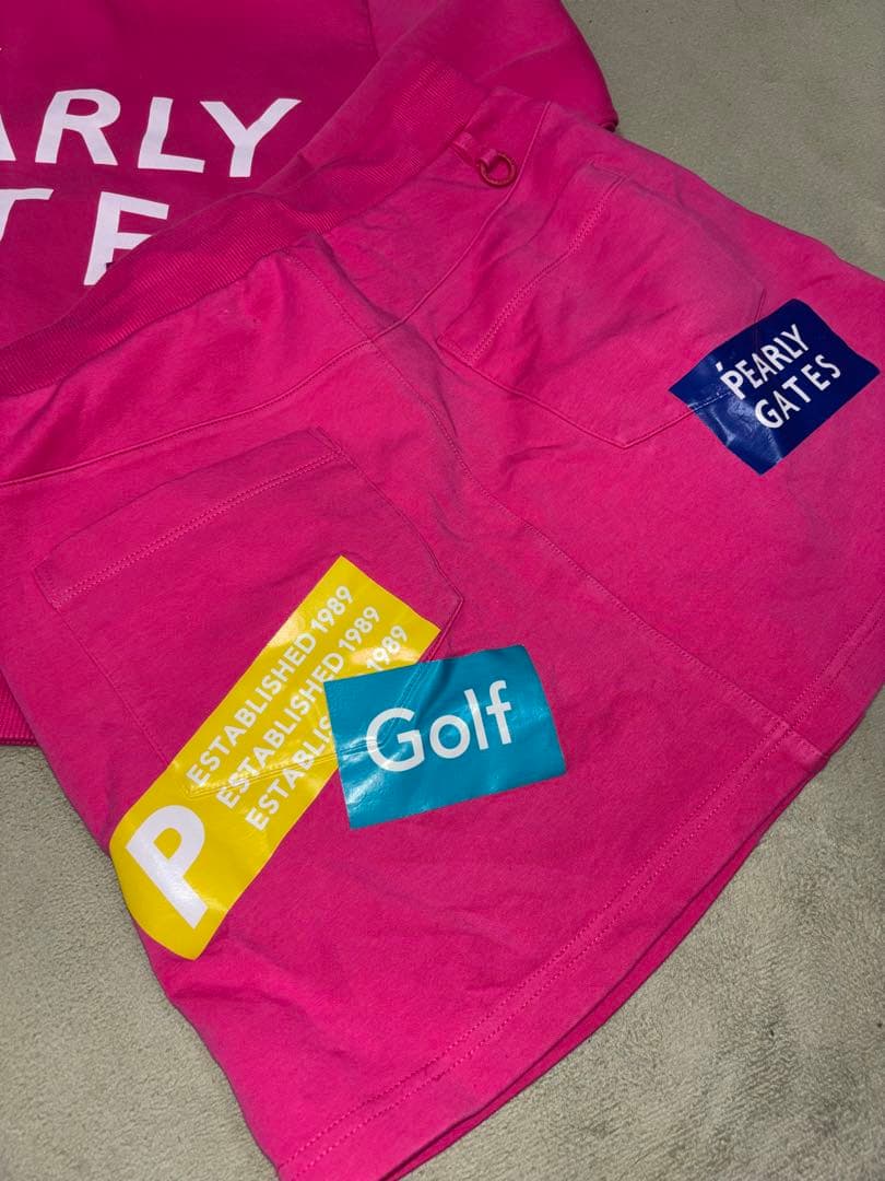 （美品）パーリーゲイツ、フルジップパーカーとスカートのセットアップ、サイズ1