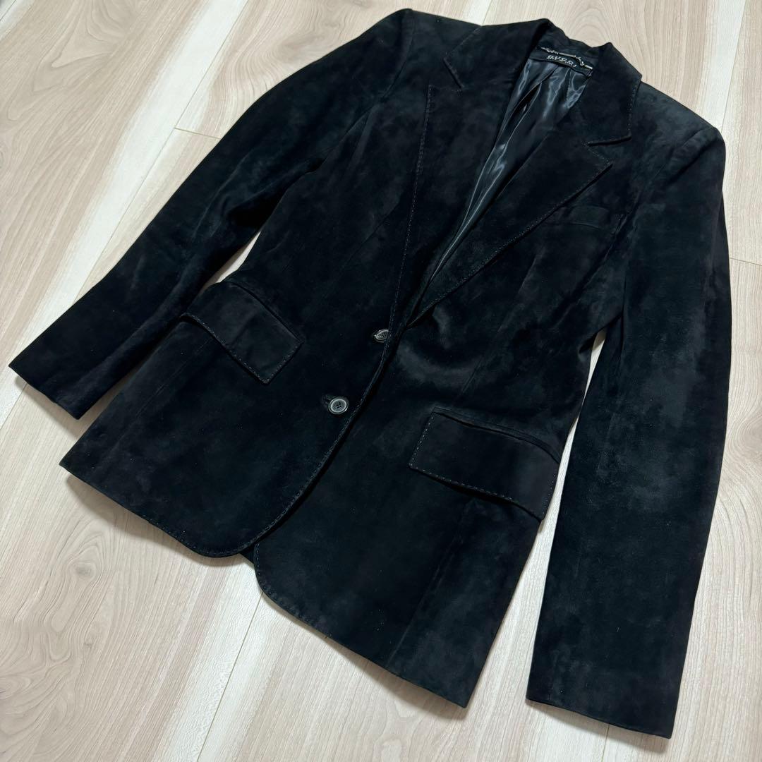 GUCCI グッチ レディース ジャケット スエード調 黒 38 ヴィンテージ