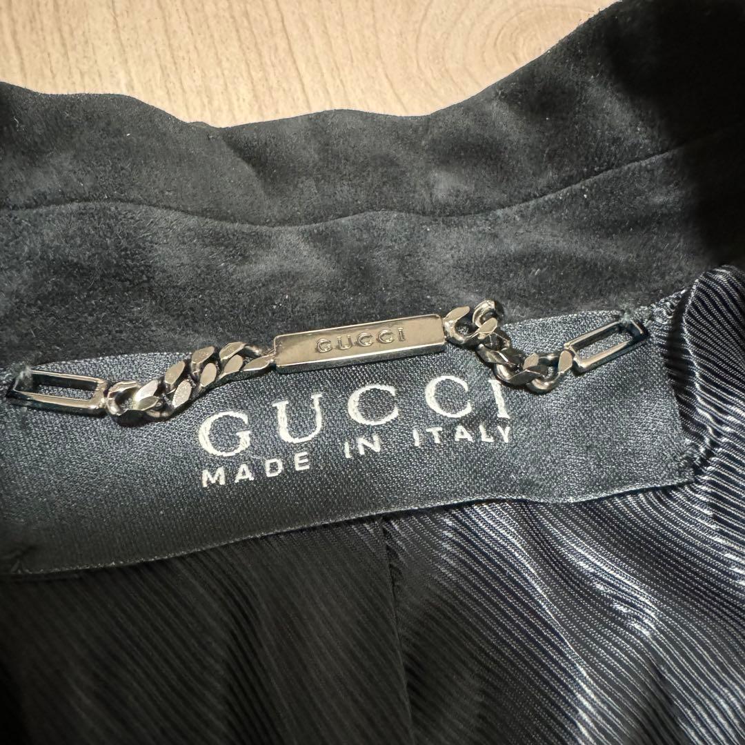 GUCCI グッチ レディース ジャケット スエード調 黒 38 ヴィンテージ