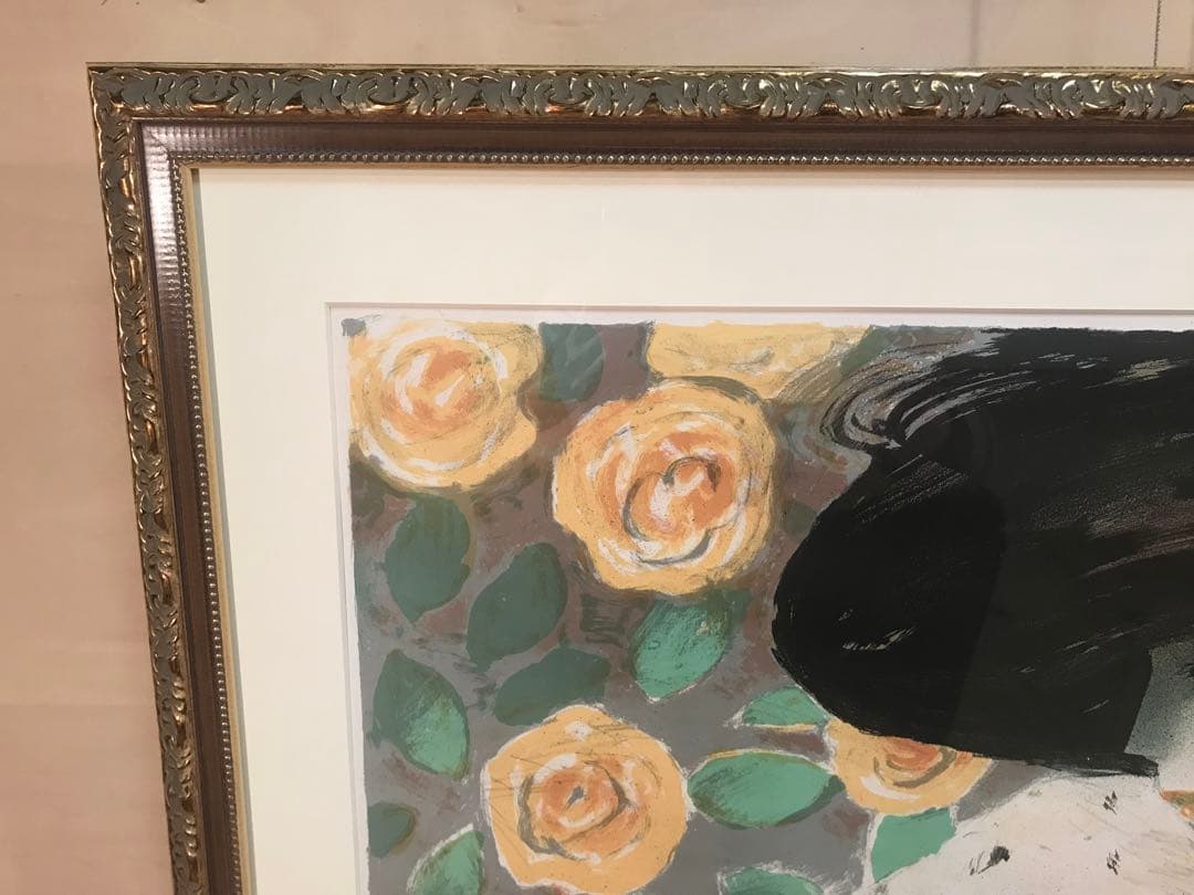 カシニョール「黒い帽子の婦人」　リトグラフ刷りポスター　サイン・エディション無し