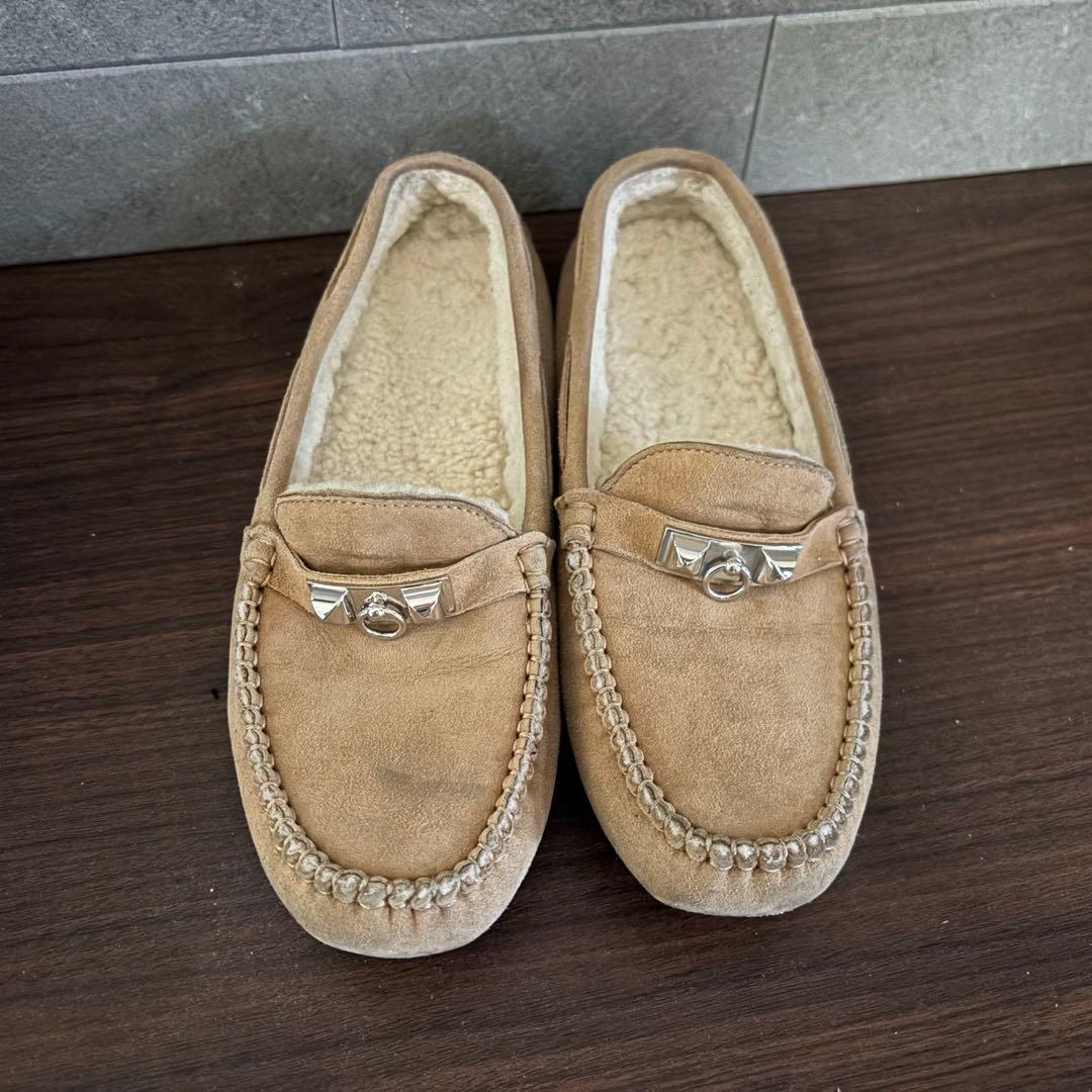 エルメス　37 モカシン　ムートン　23.5cm 24cm