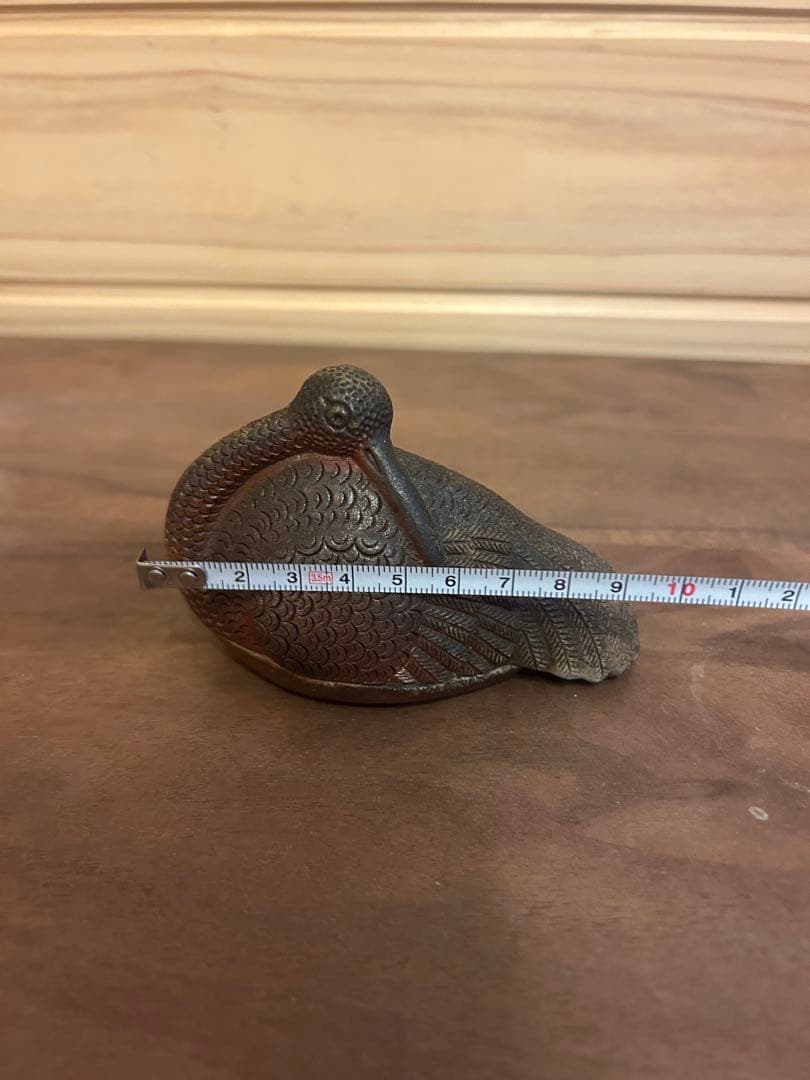 出来栄え良！平川正二 鶴の香合 備前焼