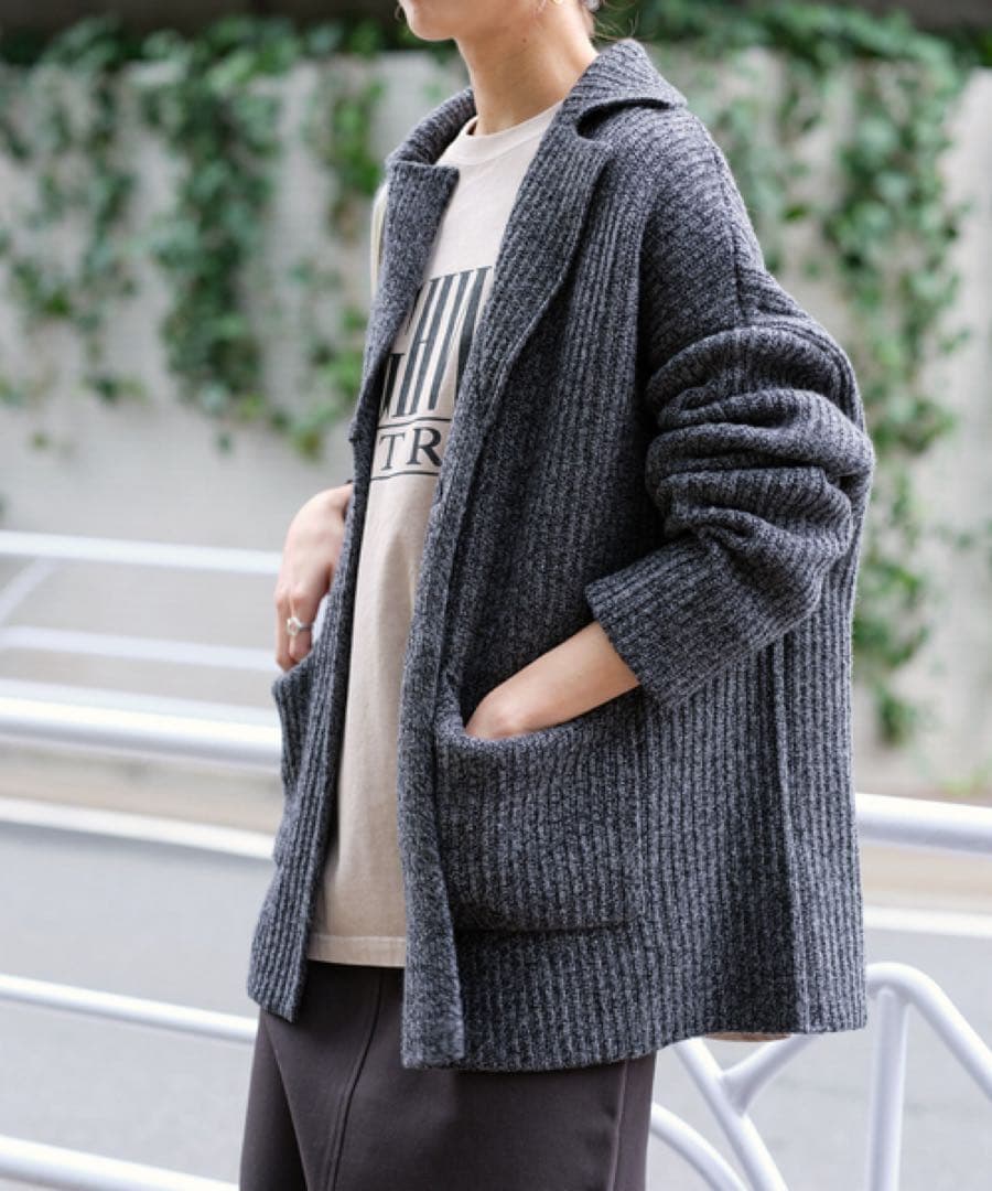 スピック&スパン　オーバーサイズニットジャケット　美品