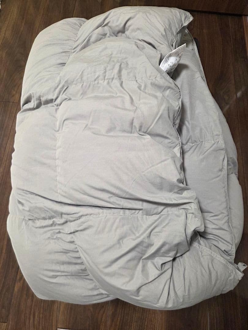 ダブル ホワイトダックダウン90％ 充填量1.7kg グレー 羽毛布団