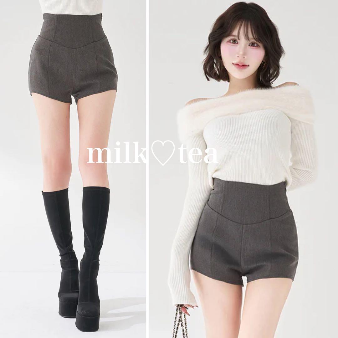 新品タグ付 ダーリッチ 美シルエットショートパンツ グレー フリー