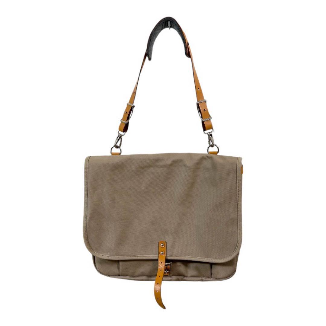 未使用　PORTER ポーター メッセンジャーバッグ キャンバス 無地 ベージュ