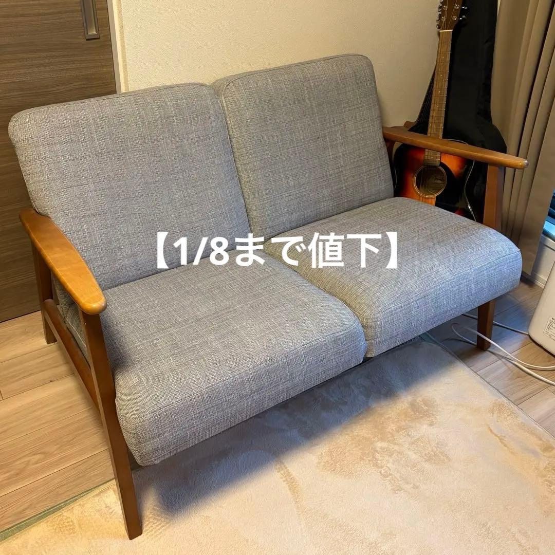 【値下げ】IKEA EKENÄSETエーケネーセット　2人掛け　ソファ　グレー