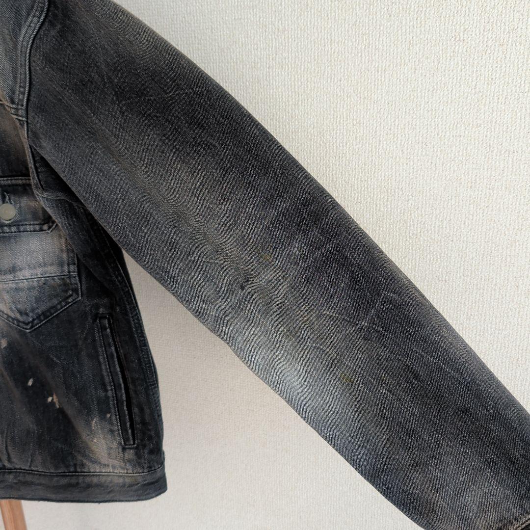 デンハム デニムジャケット Gジャン 2nd ダメージ加工 ブラック M