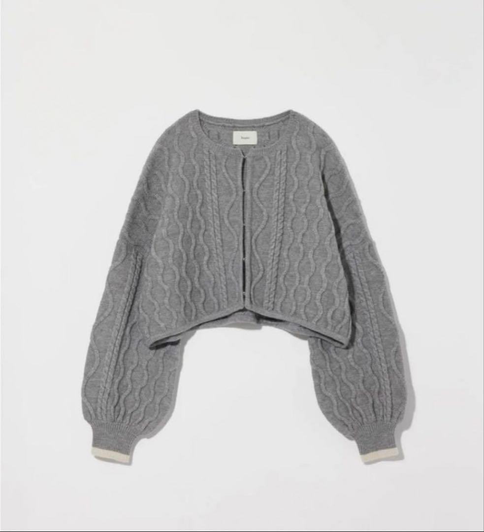 【Eaphi】CABLE KNIT CARDIGAN grey