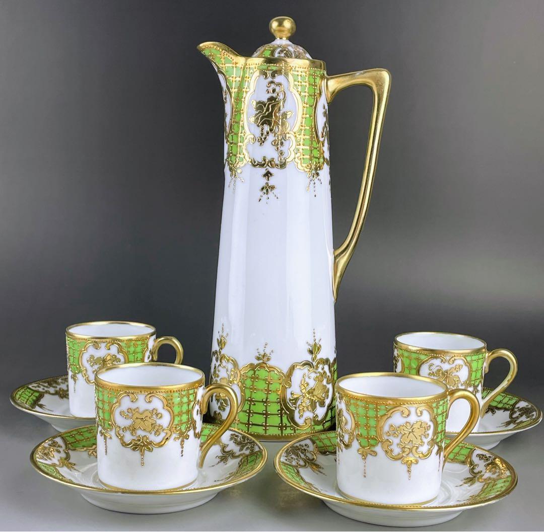 オールドノリタケ ティーセット 25.4㎝ チョコレートポット カップ＆ソーサー