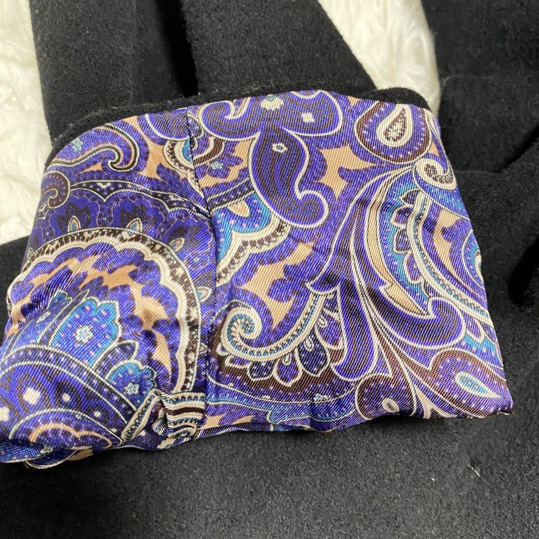 ルビアム　チェスターコート　メンズ　ブラック　ペイズリー柄