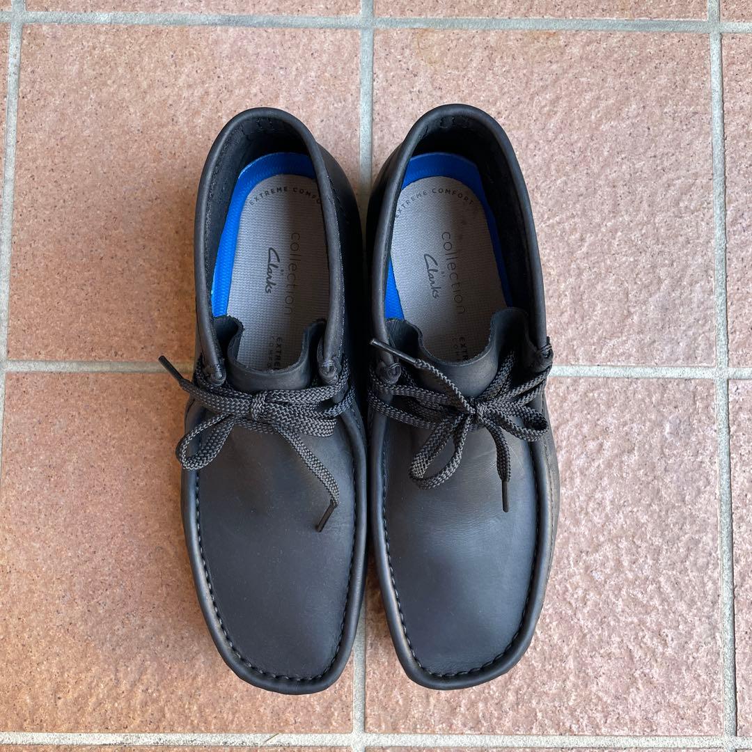 クラークス　ワラビー　モカシン　ブラックレザー