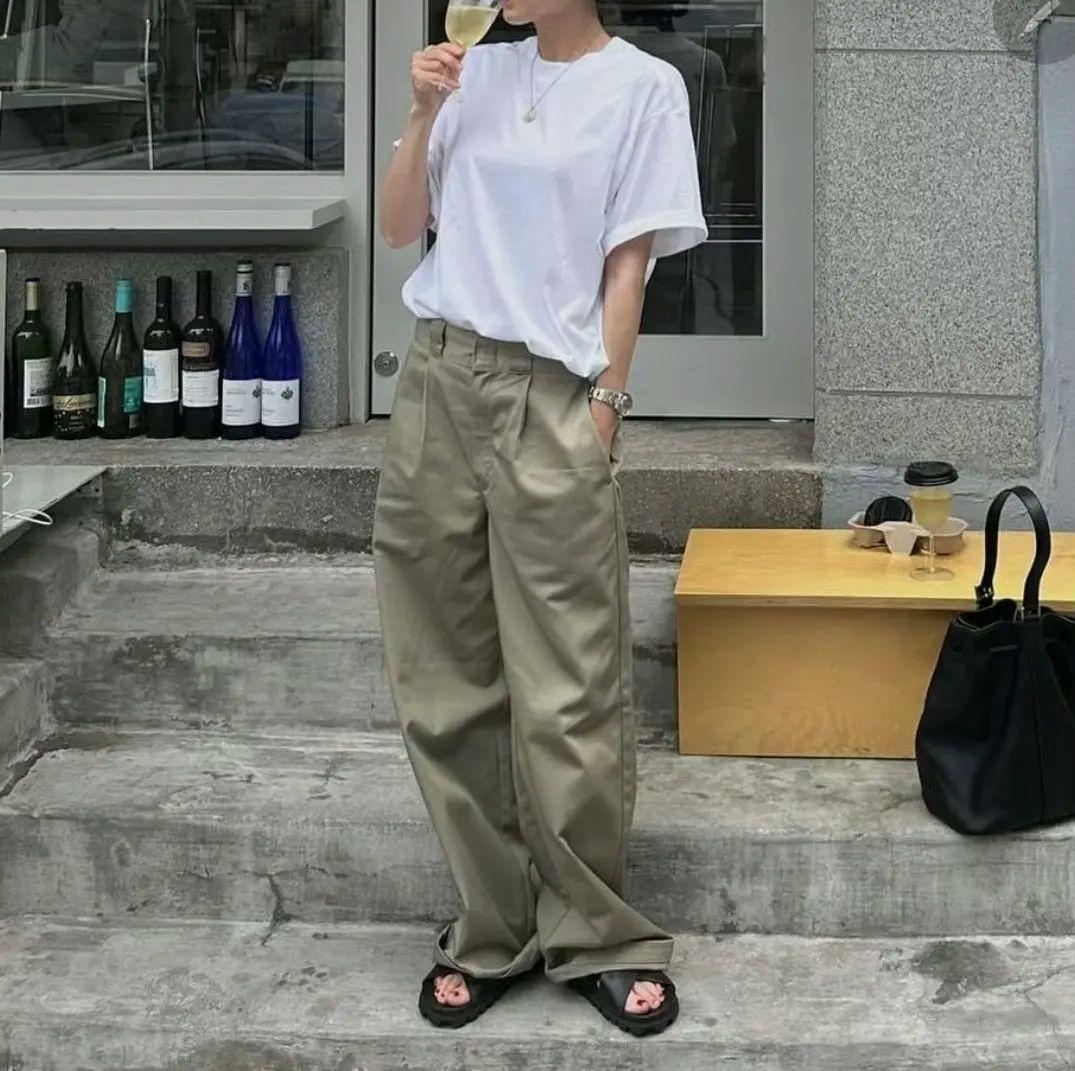 Dickies×ok.soon ワイドチノ ベージュ　oksoon チノパン　S