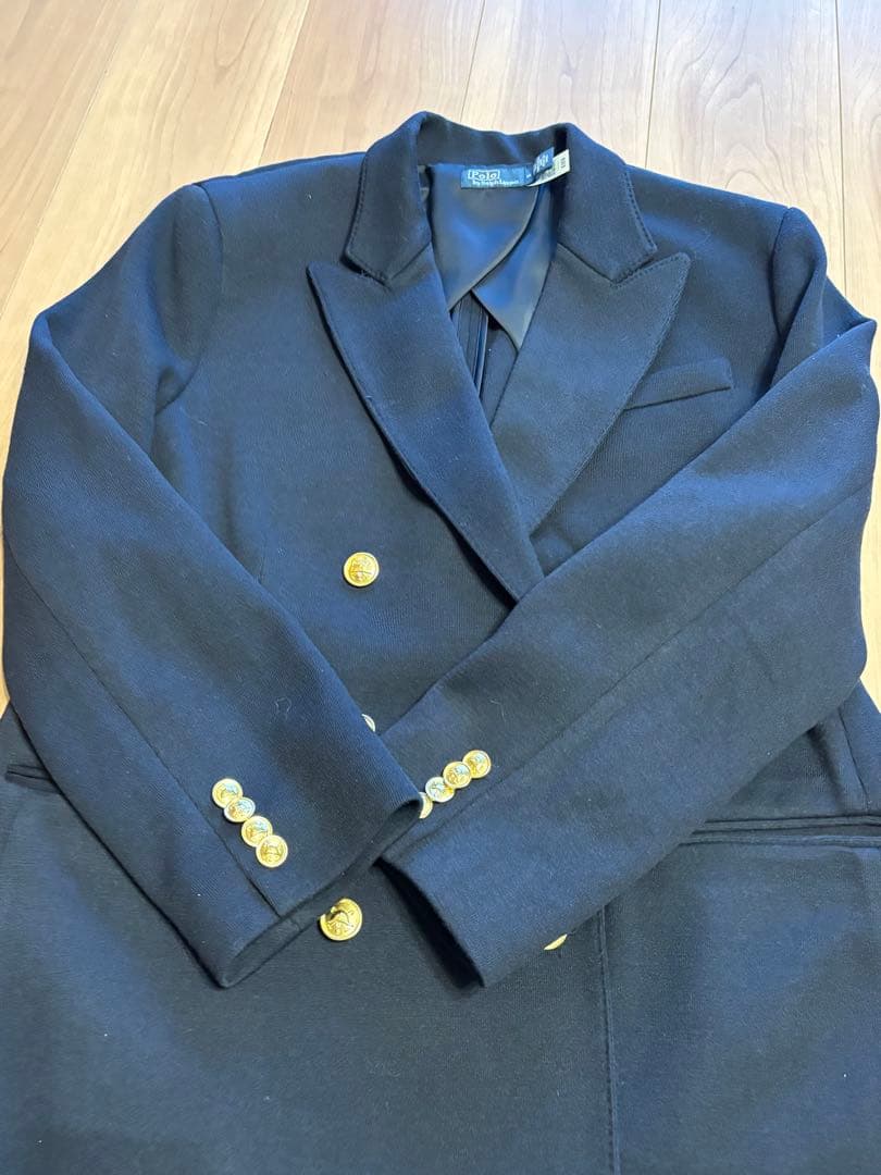 値下美品 ラルフローレン 紺ブレ 金ボタン ダブルブレスト テーラードジャケット