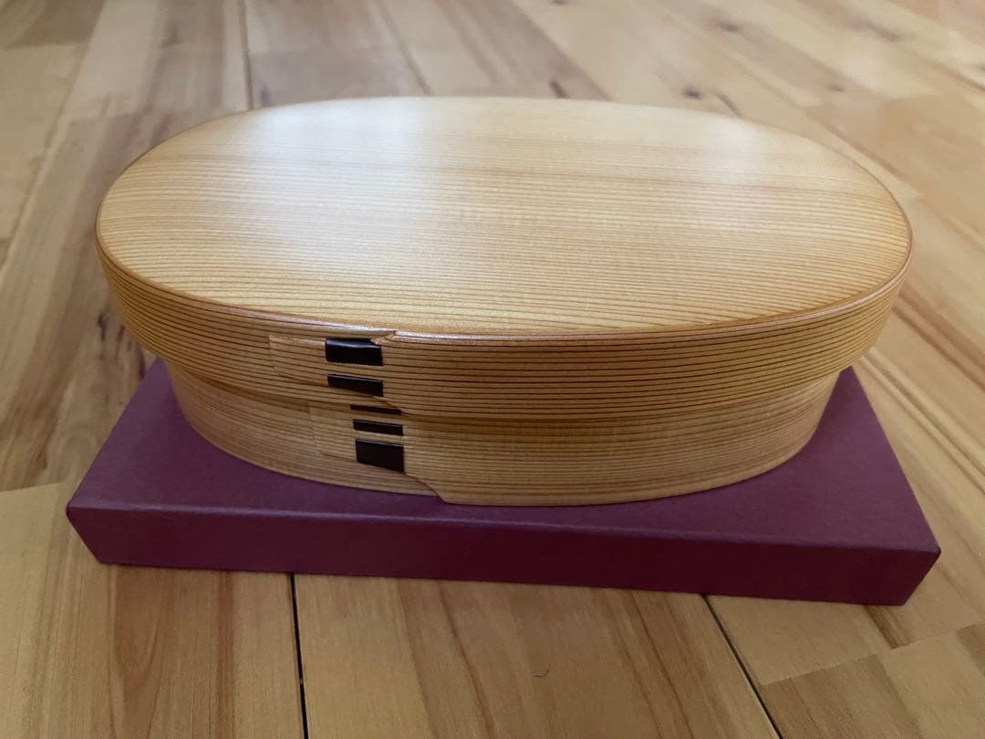 栗久/木製 大館曲げわっぱ 小判型弁当箱