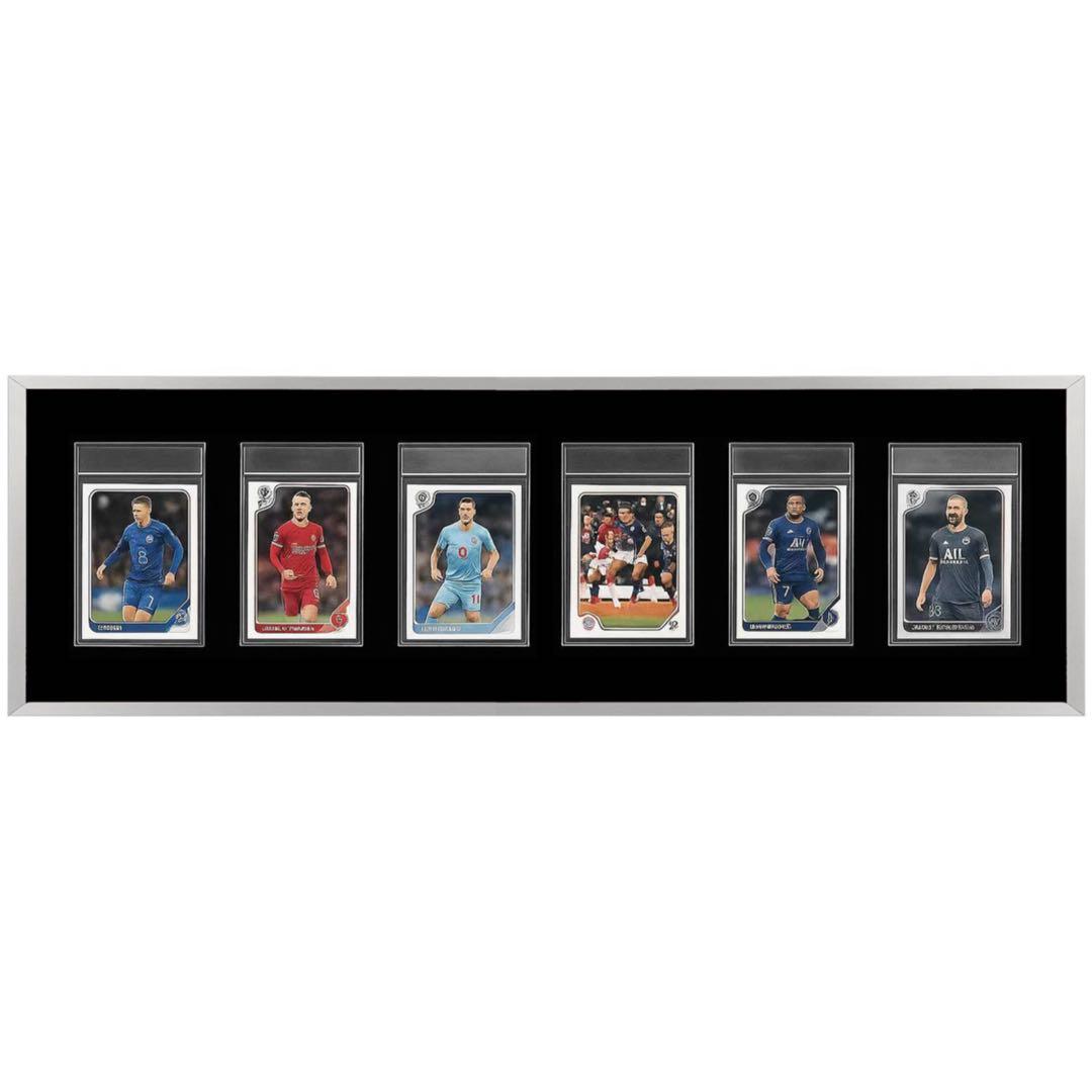 PSA鑑定用ケース　ディスプレイ　アルミ製　両面透明　壁掛け・卓上 横6連　高級