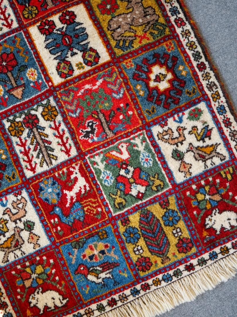 108x65cm 手織り ペルシャ絨毯　カシュカイ族