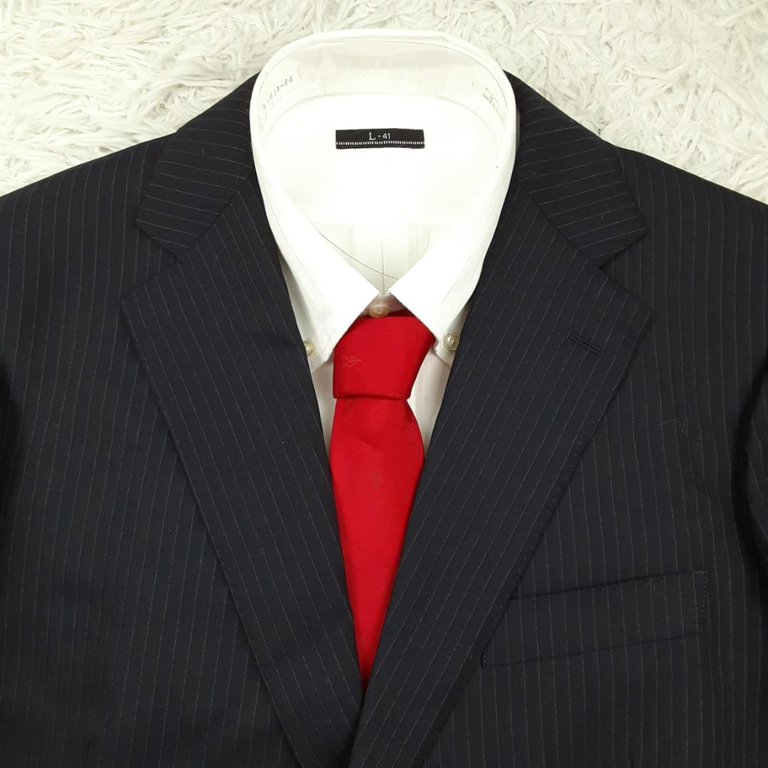 新品未使用タグ付き◎REGAL 2パンツスーツセットアップ ネイビー 背抜き