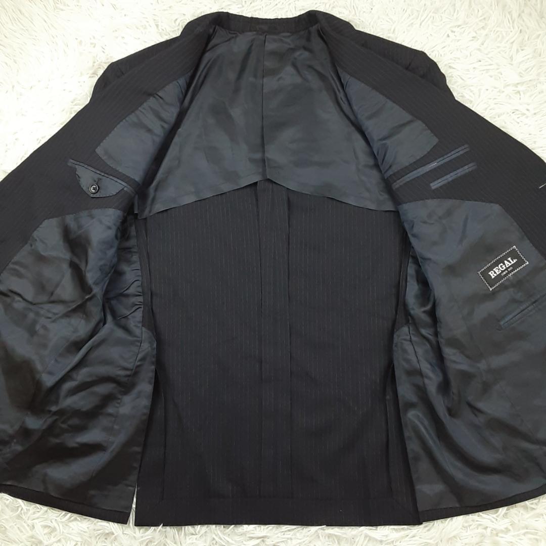 新品未使用タグ付き◎REGAL 2パンツスーツセットアップ ネイビー 背抜き