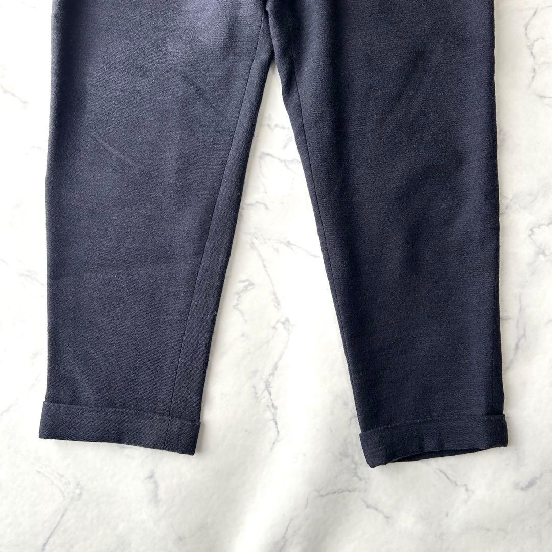 COMOLI コモリ　ウール×リネン　スラックス　テーパードパンツ　ネイビー　L