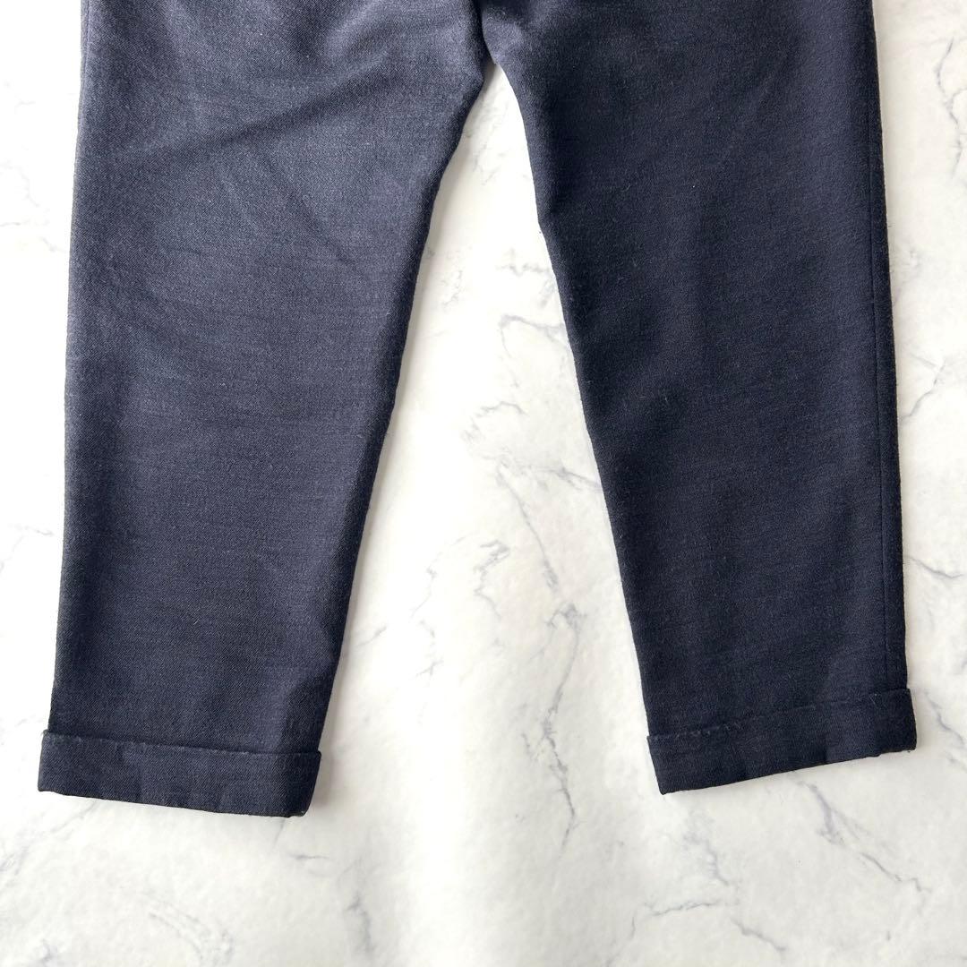 COMOLI コモリ　ウール×リネン　スラックス　テーパードパンツ　ネイビー　L