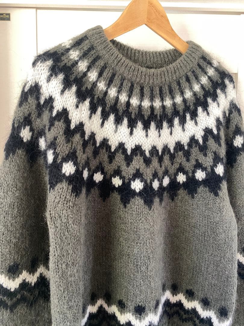 BATONERバトナー　モヘア混ノルディックプルオーバー