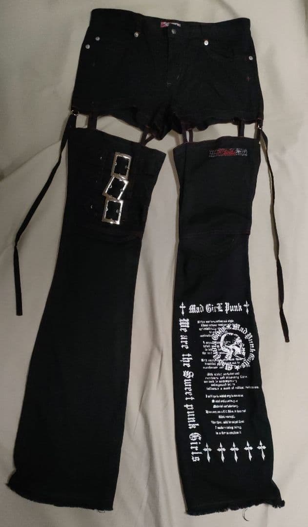 た*割様 Mad Girl Punk バックル付き ボンテージ パンツ ガーター