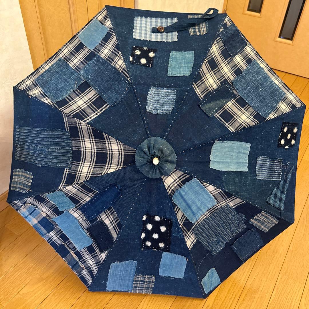 襤褸日傘★藍染古布★ハンドメイド