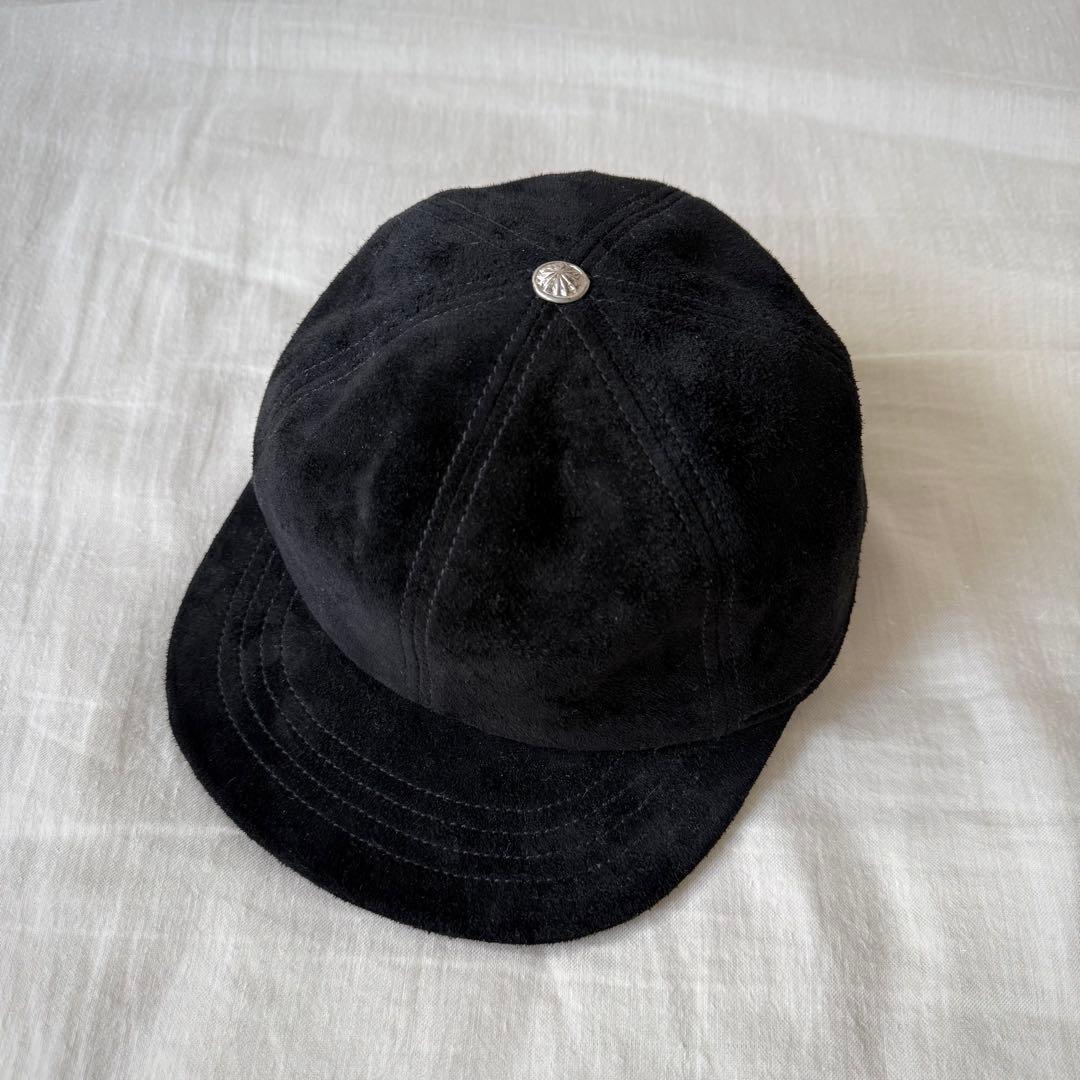 美品 LEATHER&SILVER MOTO レザーキャップ 黒 モトレザー