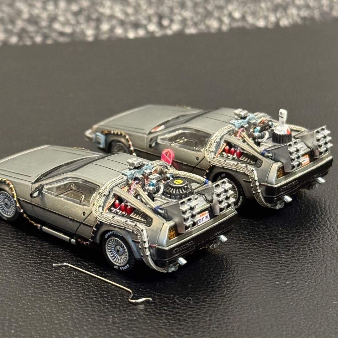デロリアン Ⅰ&Ⅱカスタム品 1/64 MJモデル バックトゥザフューチャー