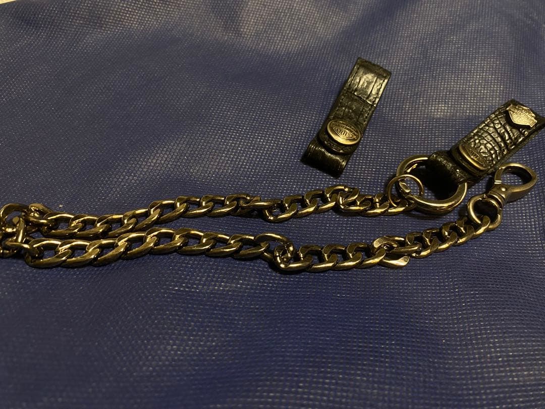 ハーレーダビッドソン/ウォレットチェーン/ワニ革/本革/ビンテージ/USA製