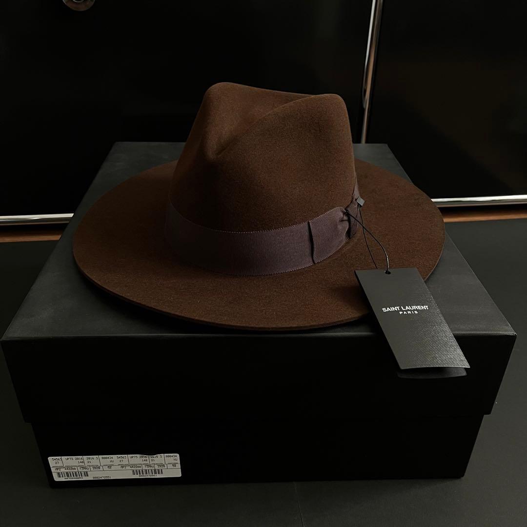 まっきー 新品！Saint Laurent Paris ハット ブラウン