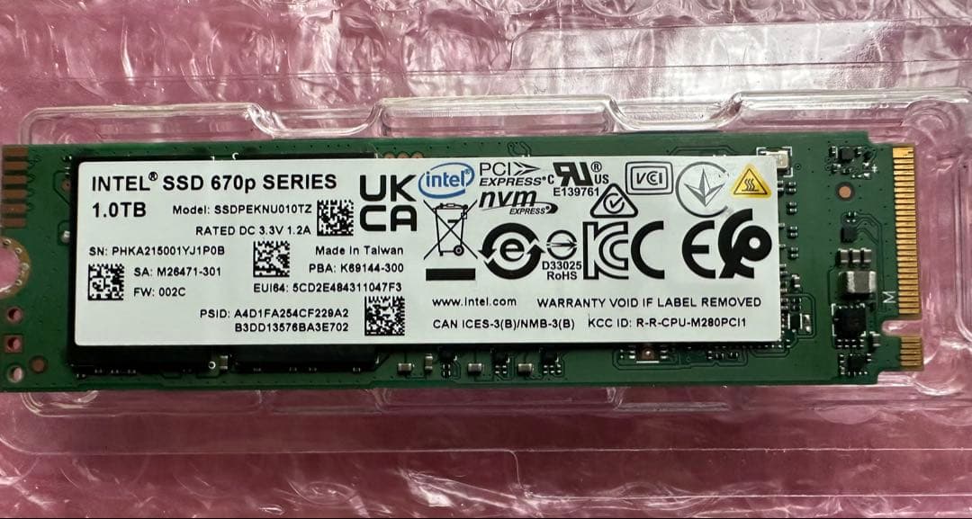内蔵型SSD Intel SSD 670p Series 1TB M2 NVMe