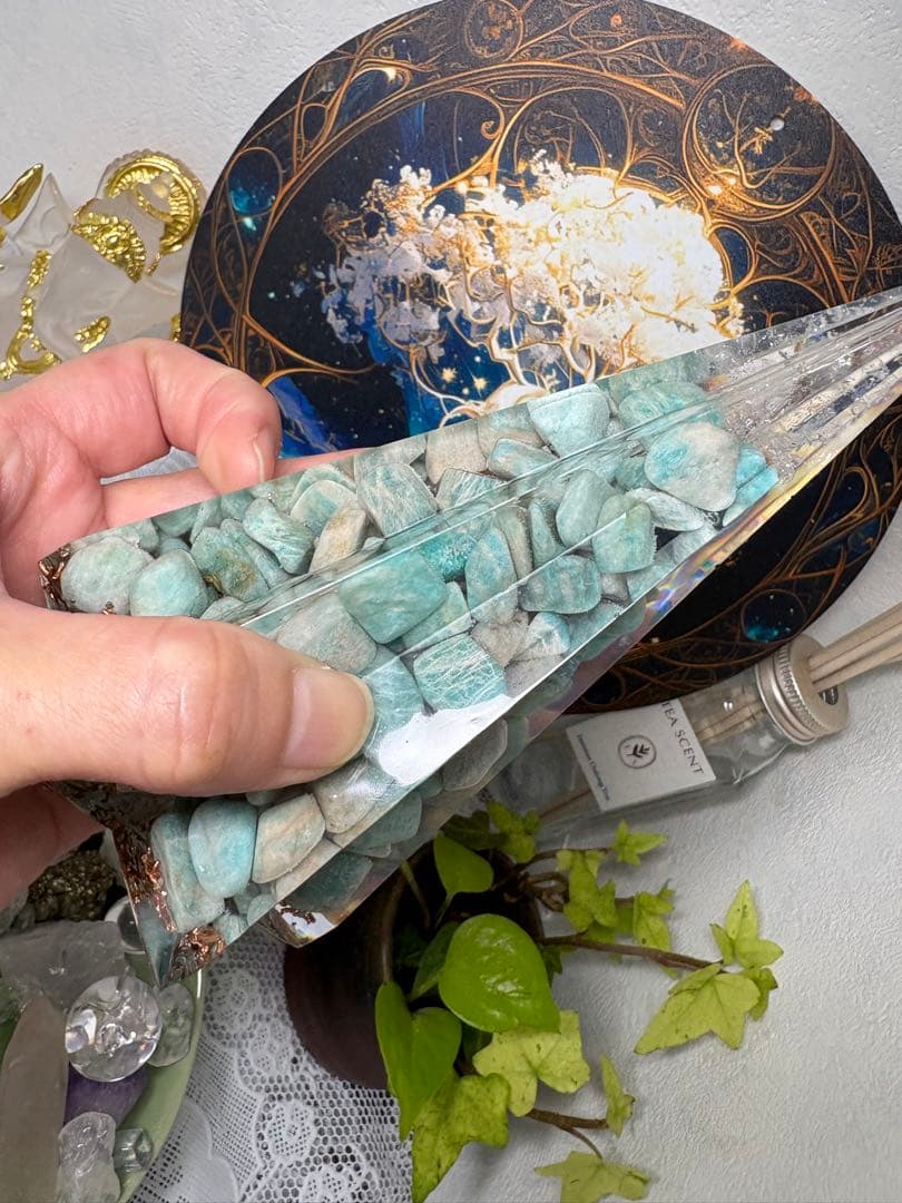 オルゴナイト 六角錐 ロシアンアマゾナイト