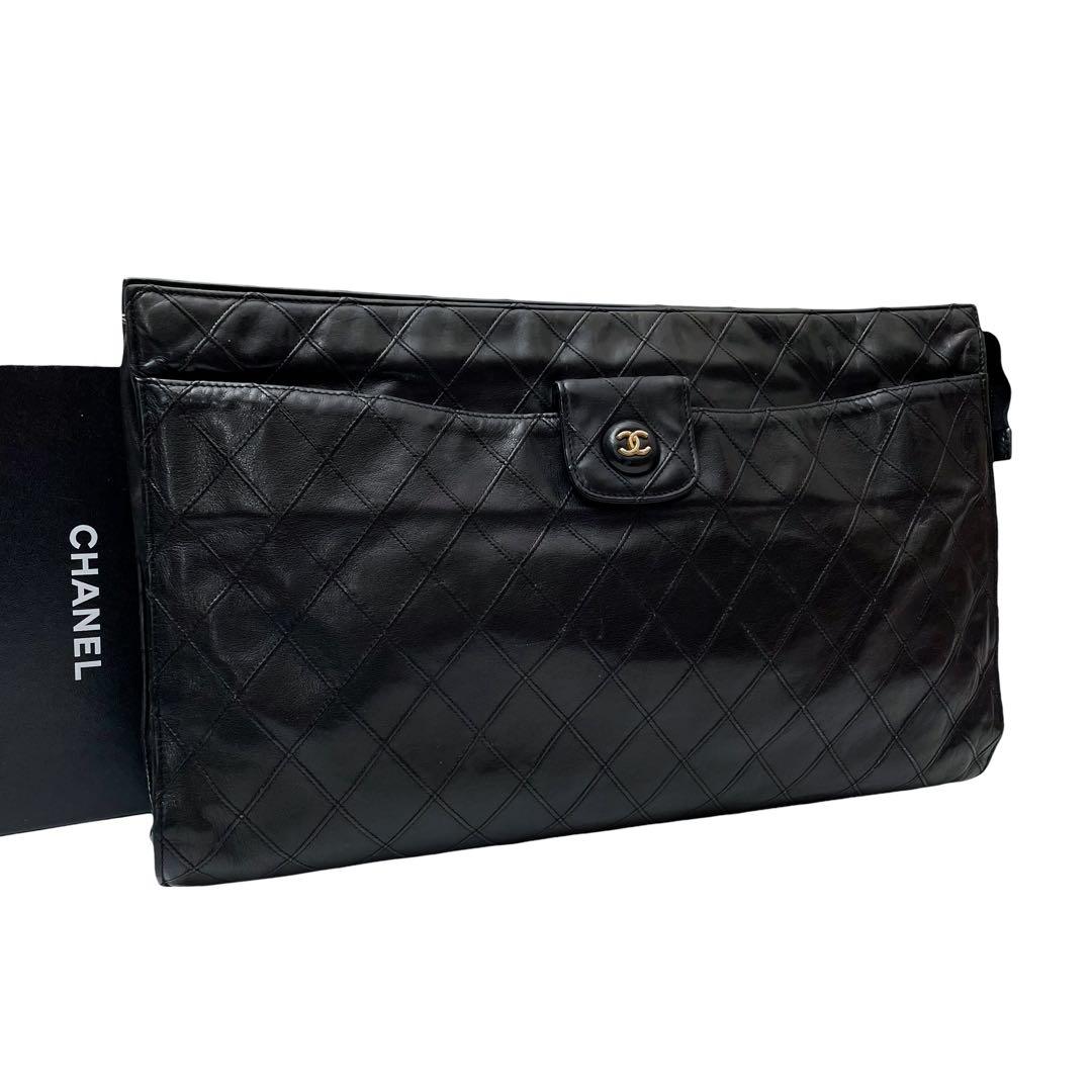 シャネル ビコローレ マトラッセ ラムスキン クラッチ セカンド ハンド バッグ