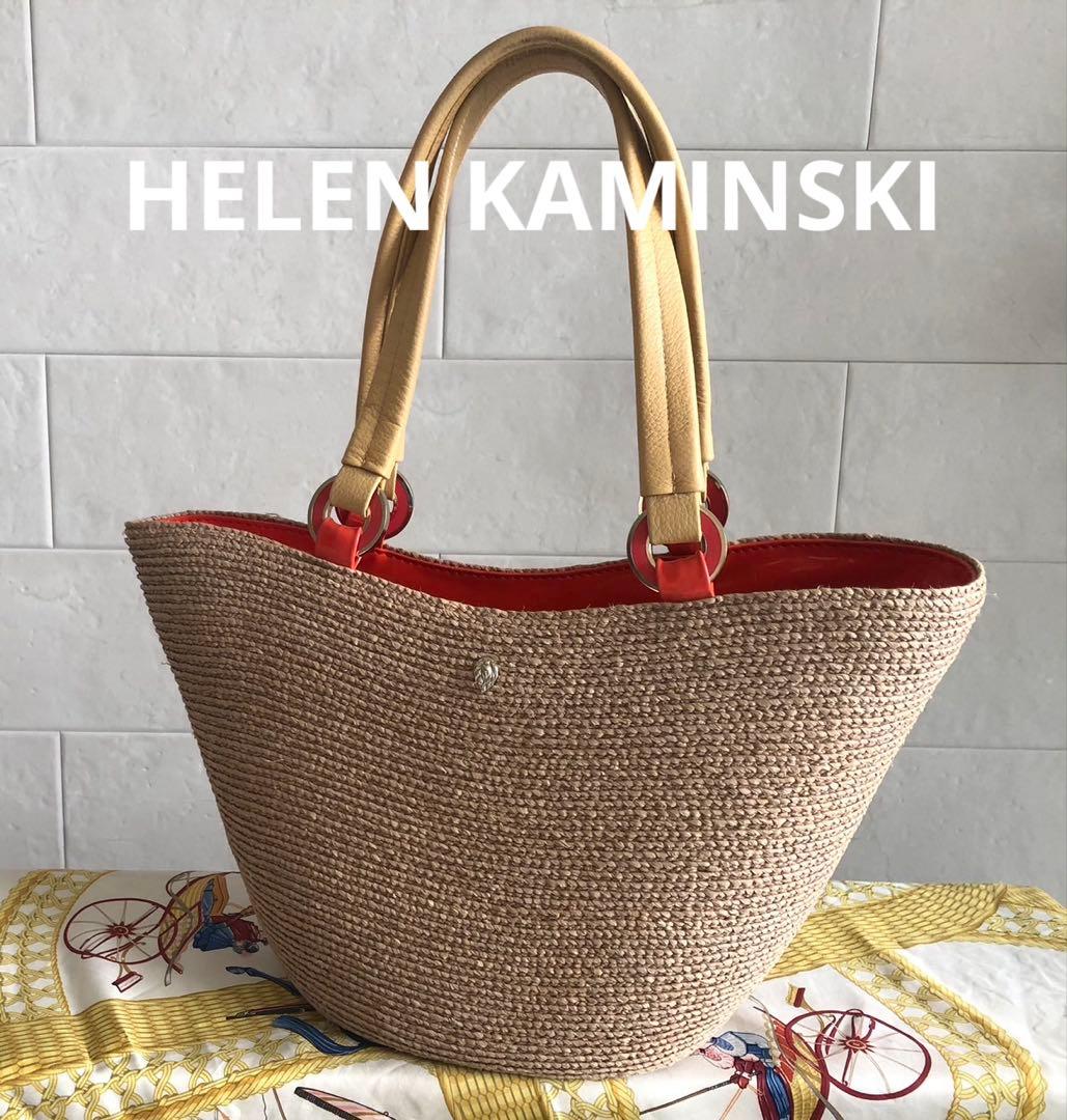 【極美品】HELEN KAMINSKI ラフィア　カゴバッグ　トートバッグ