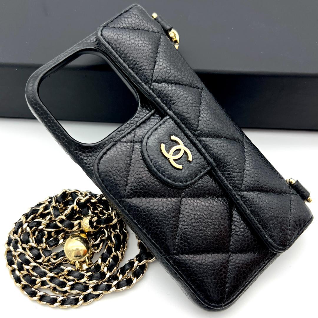 シャネル キャビアスキン マトラッセ iPhone 14 PRO C96