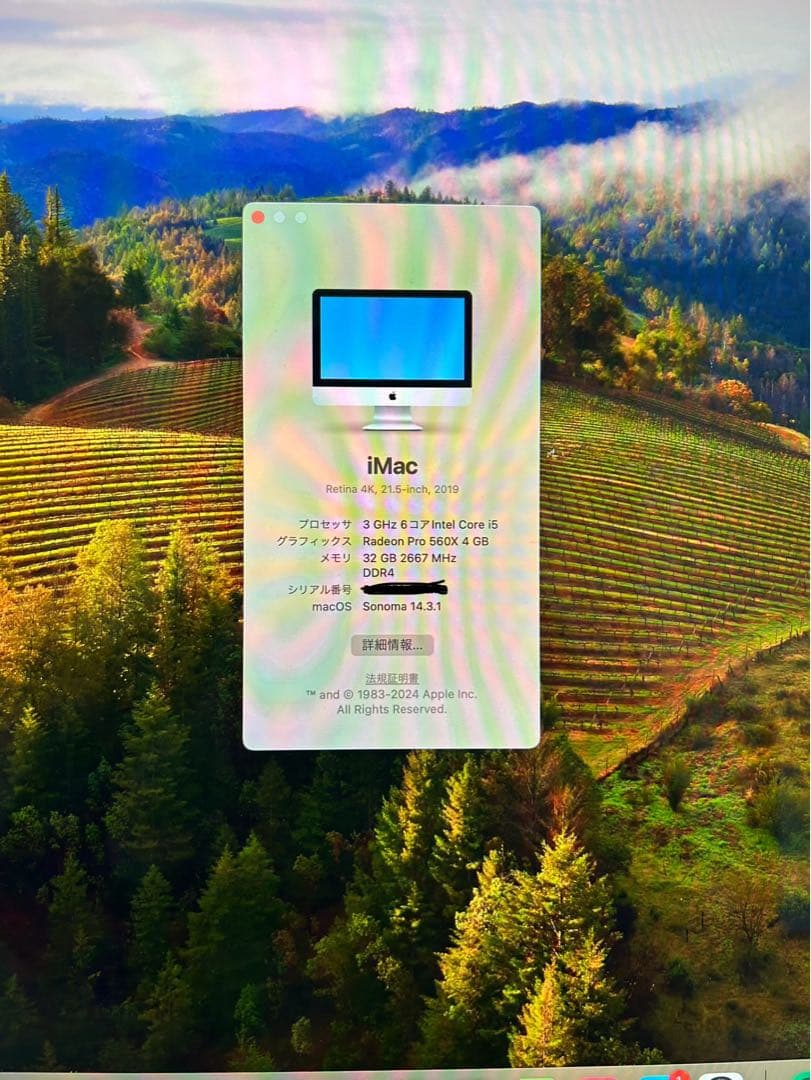 iMac 21.5 i5 メモリ32G SSD512G CPU3GHz 箱付