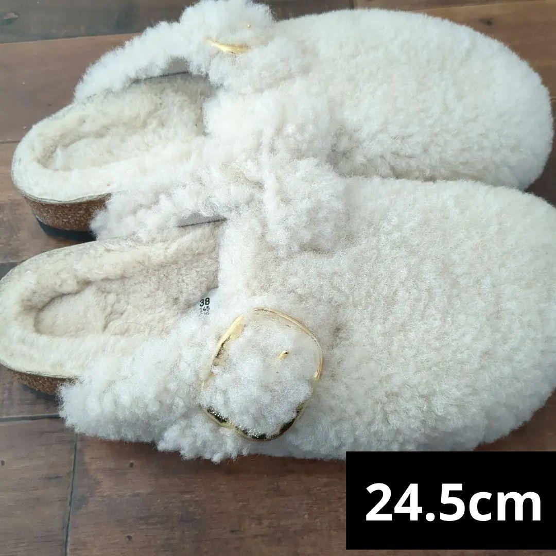 未使用ビルケンシュトック ボストン ビッグバックル ラムスキンボア