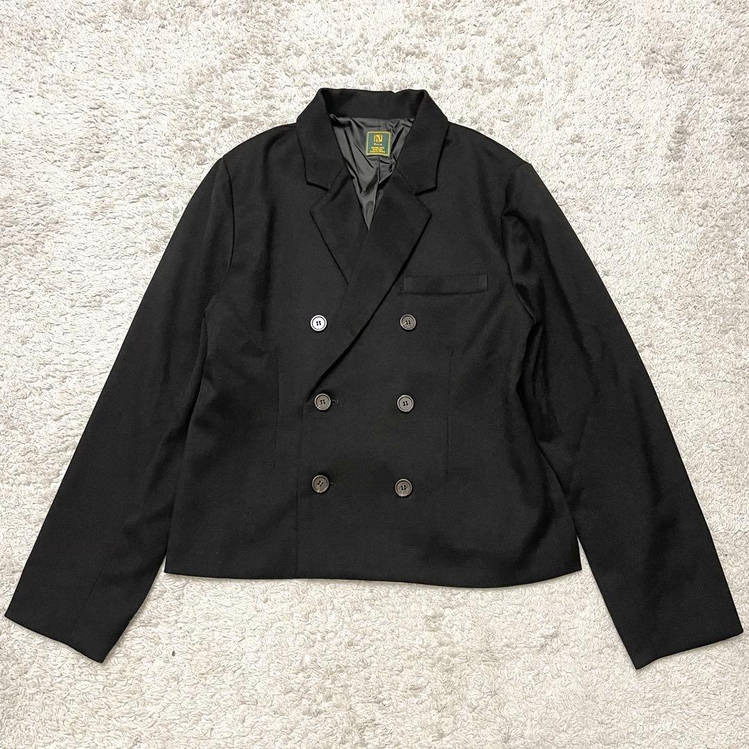 美品★noen ミリタリーツイルダブルジャケット ブラック M ノエン 黒