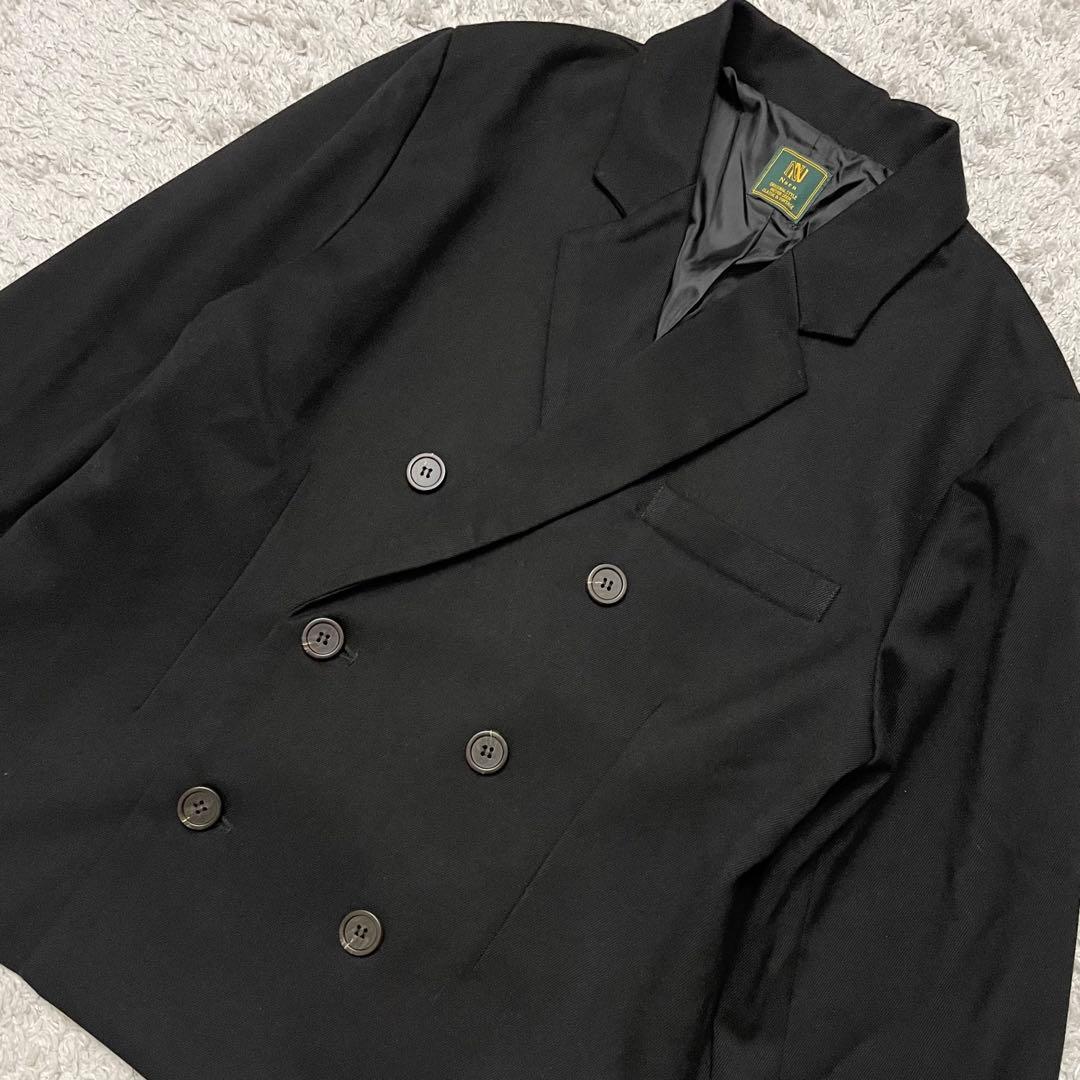 美品★noen ミリタリーツイルダブルジャケット ブラック M ノエン 黒