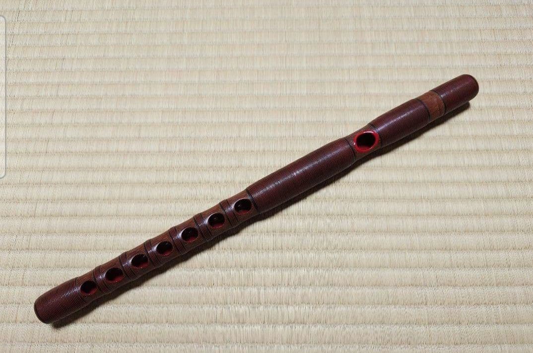 25日まで値下げします。★龍笛（朱色・籐巻・煤竹）