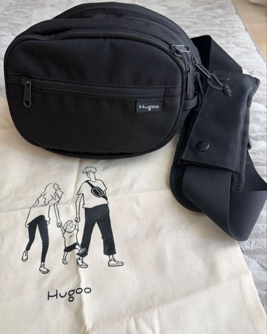 ⭐︎Hugoo ハグー　ヒップシート　ショルダーバック　ブラック×イエロー⭐︎