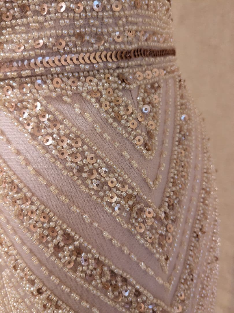 ロングドレス 演奏会発表会　ステージ　パーティー　イブニングドレス 　総ビーズ