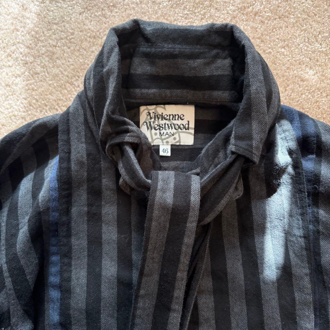 Vivienne Westwood MAN ストライプリボンシャツ サイズ：46