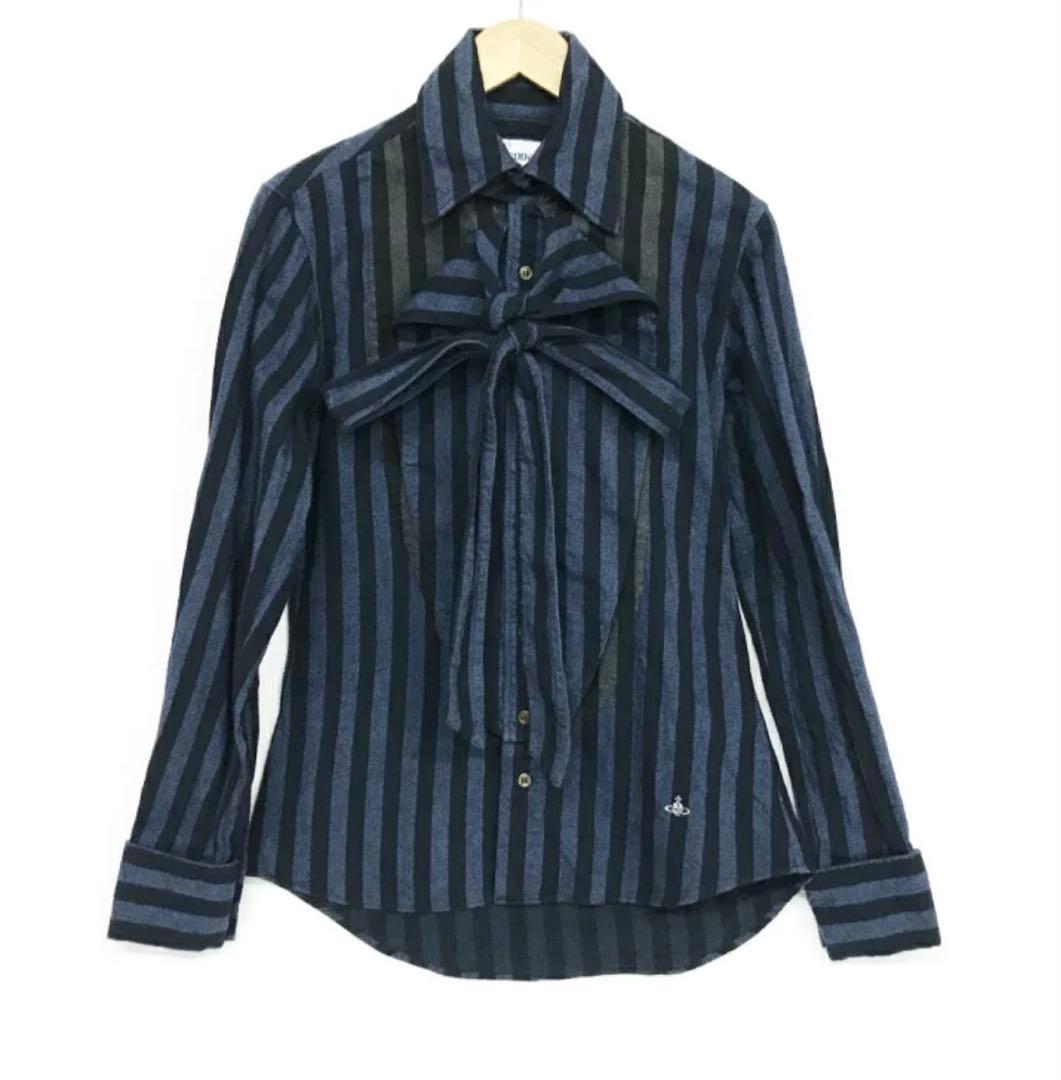 Vivienne Westwood MAN ストライプリボンシャツ サイズ：46