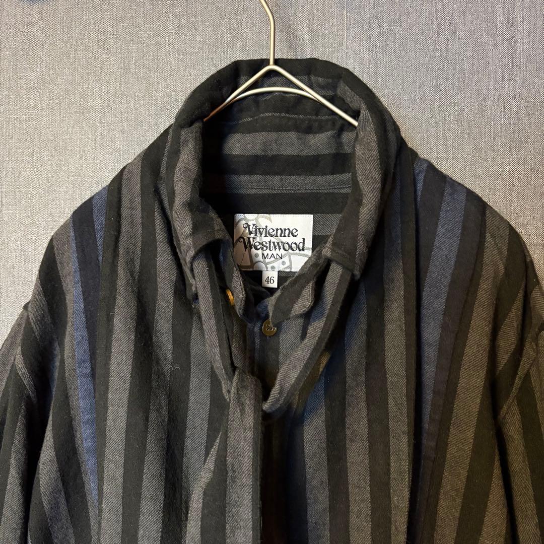 Vivienne Westwood MAN ストライプリボンシャツ サイズ：46