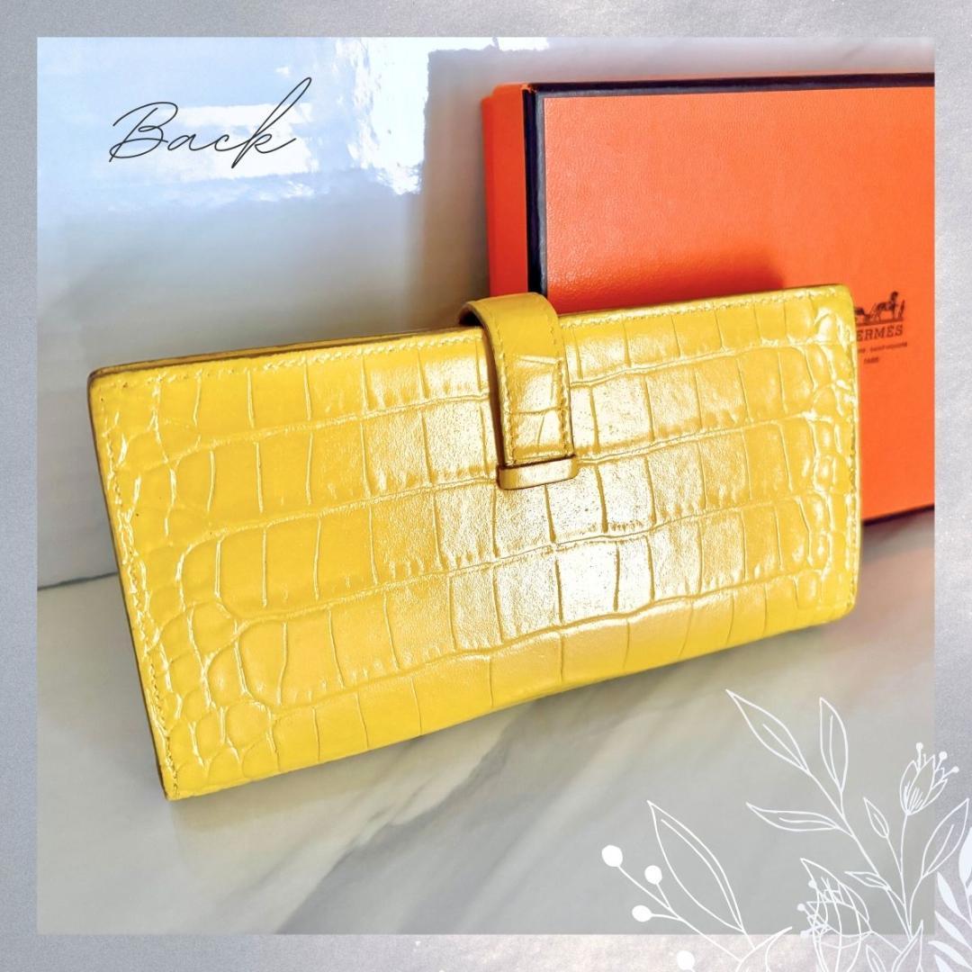 Hashimoto様♡美品♡エルメス べアンスフレ長財布 イエロー アリゲーター