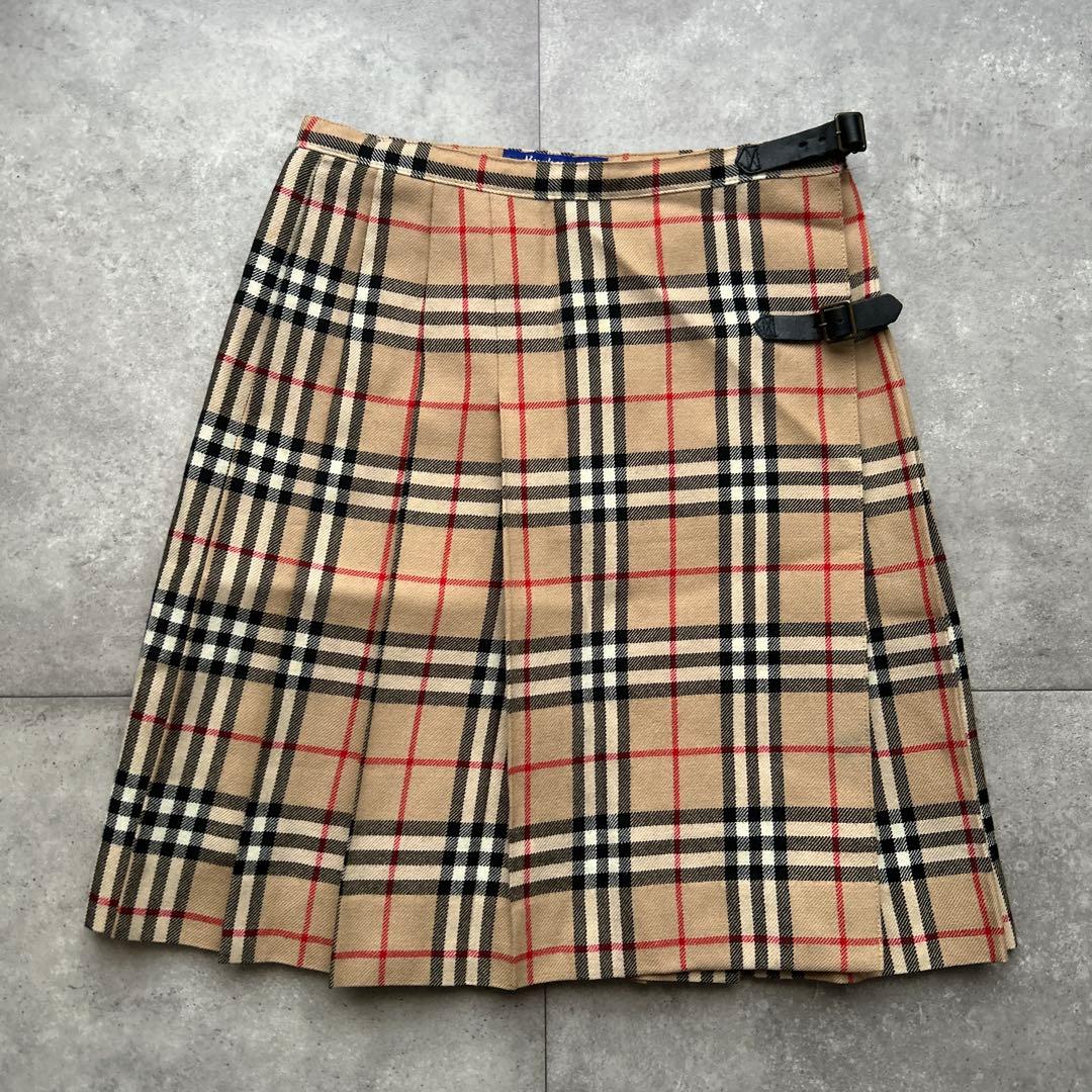 BURBERRY ノバチェック　プリーツ　スカート　ウール　Y2K